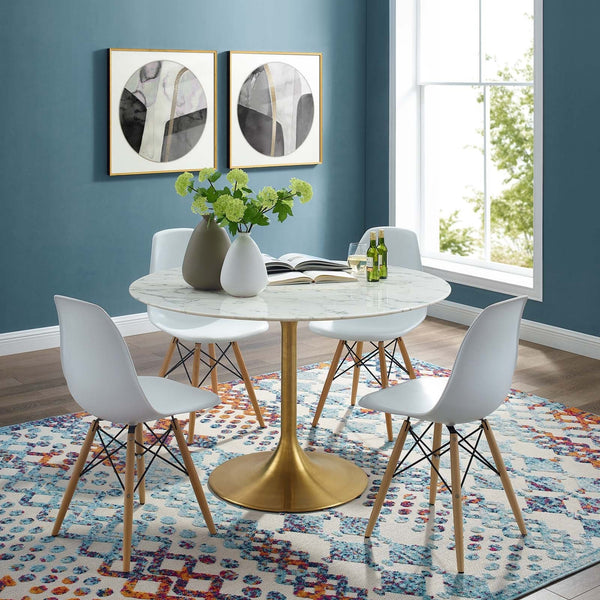 Fallon 47" Round Artificial Marble Dining Table