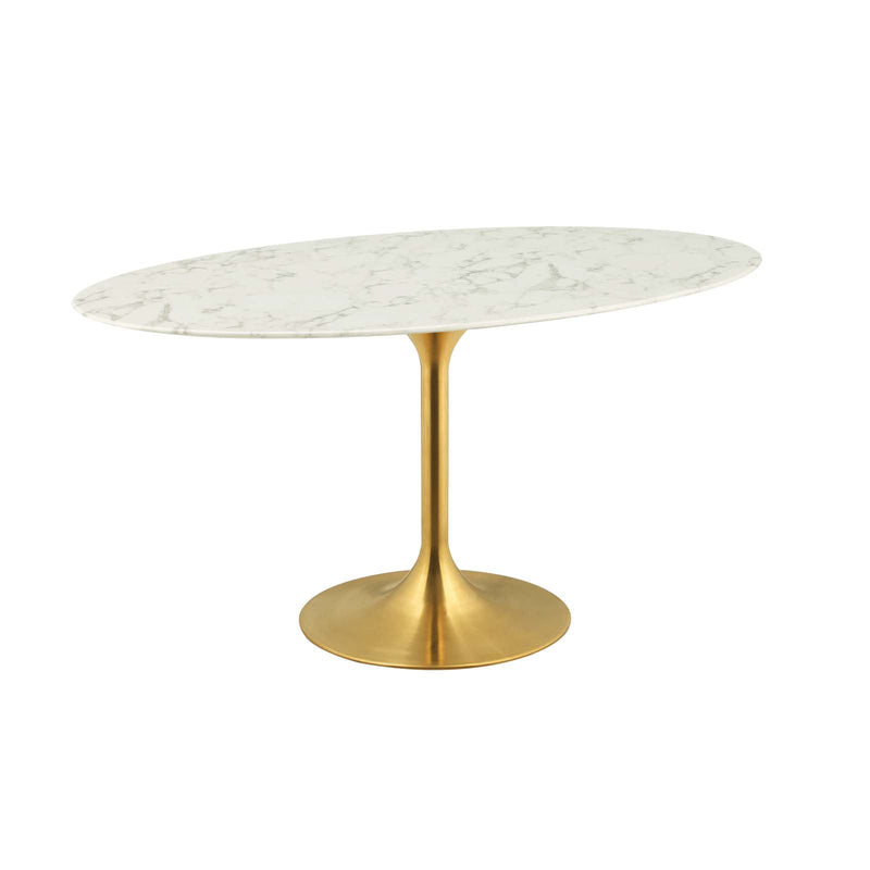 Fallon 47" Oval Artificial Marble Dining Table