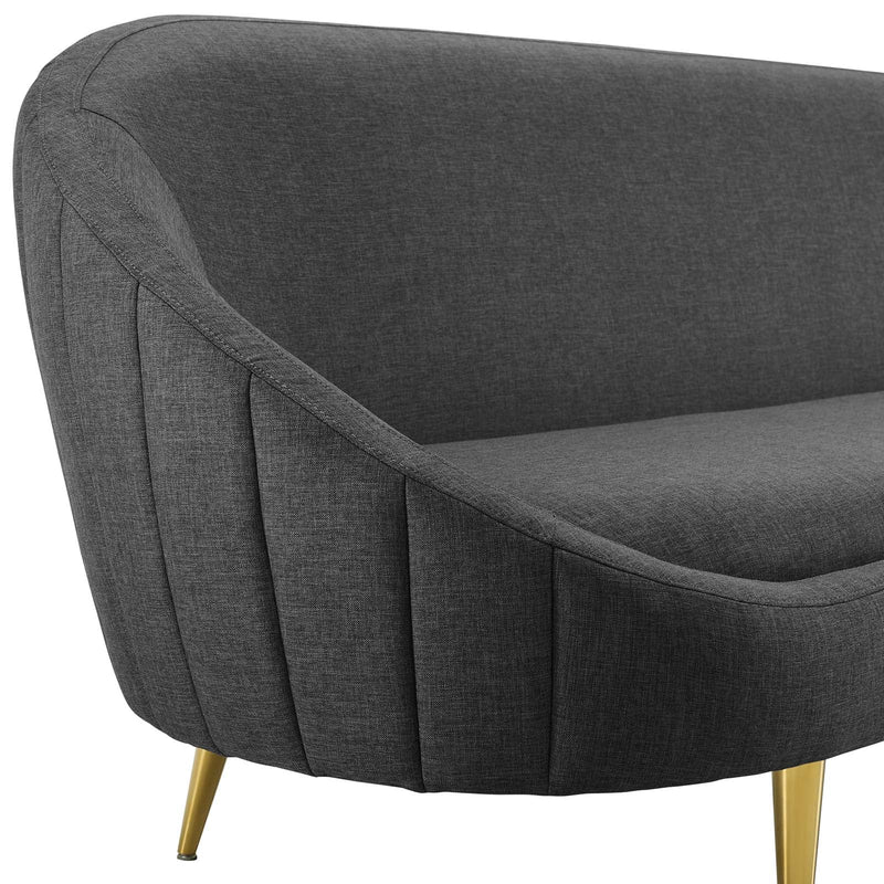 Artemis Vertical Curve Back Fabric Sofa