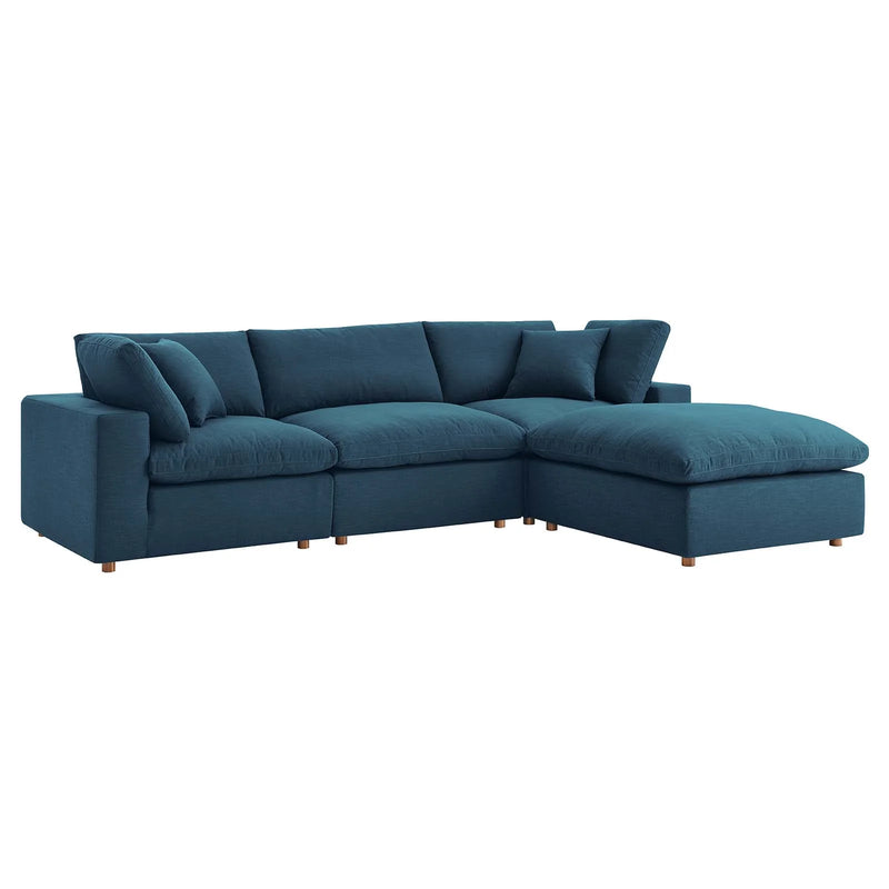 Liberty Down Filled Overstuffed 4 Piece Sectional Sofa Set