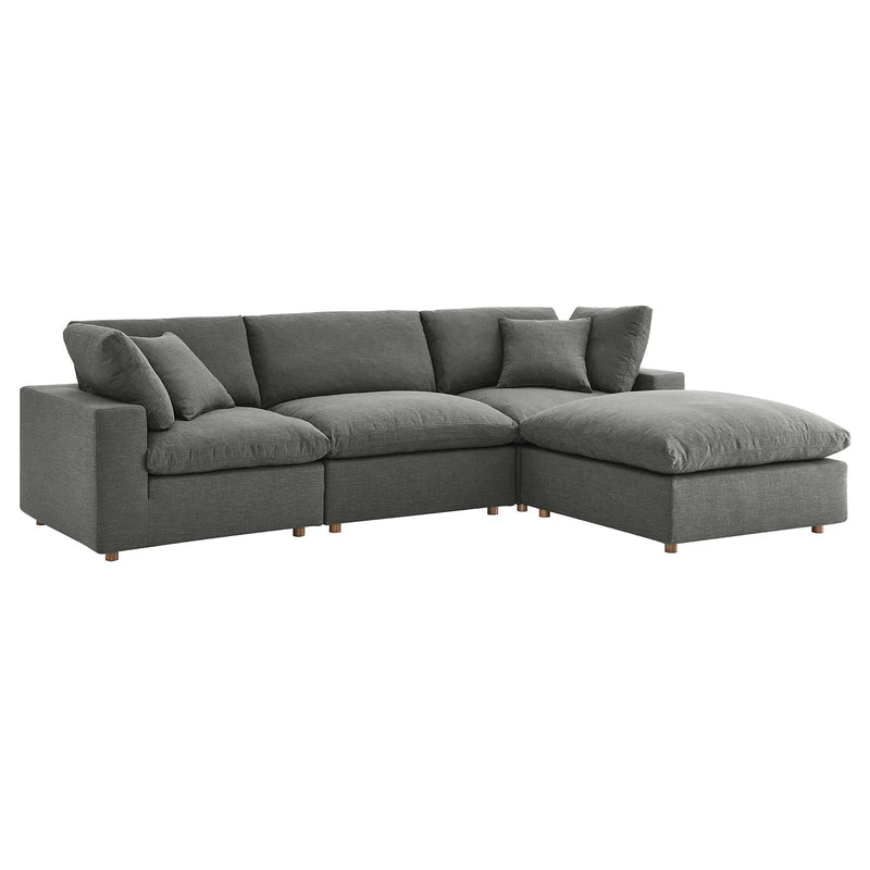 Liberty Down Filled Overstuffed 4 Piece Sectional Sofa Set