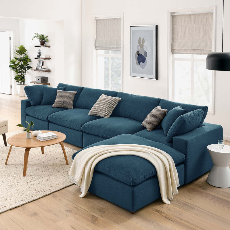 Liberty Down Filled Overstuffed 5 Piece Sectional Sofa Set