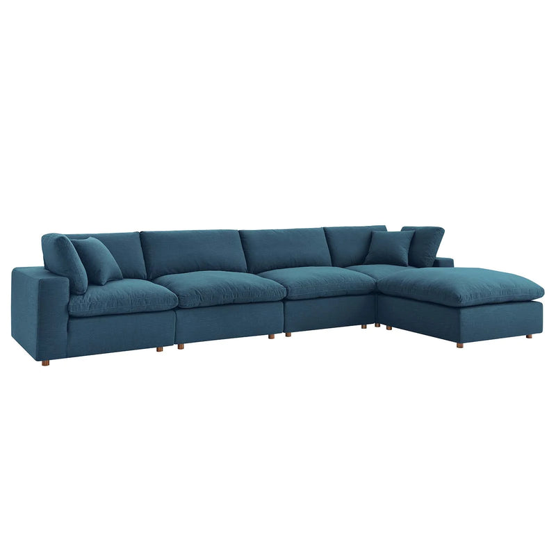 Liberty Down Filled Overstuffed 5 Piece Sectional Sofa Set