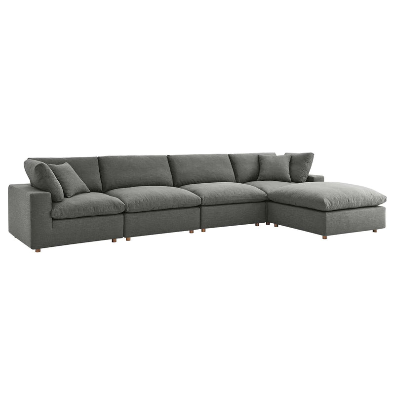 Liberty Down Filled Overstuffed 5 Piece Sectional Sofa Set