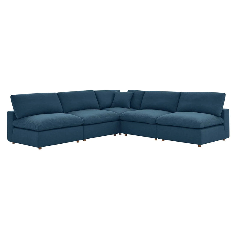 Liberty Down Filled Overstuffed 5-Piece Armless Sectional Sofa