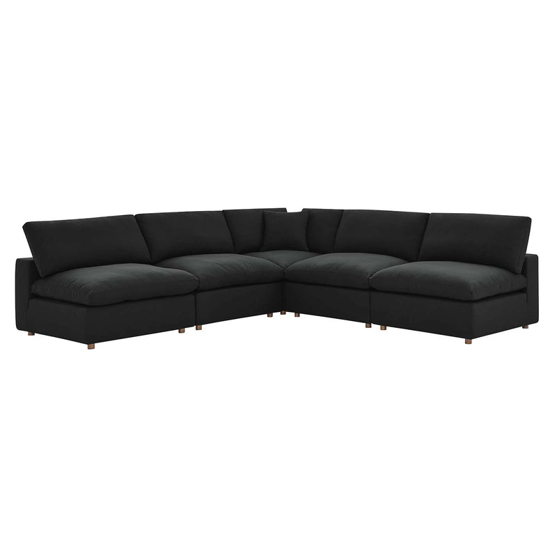 Liberty Down Filled Overstuffed 5-Piece Armless Sectional Sofa