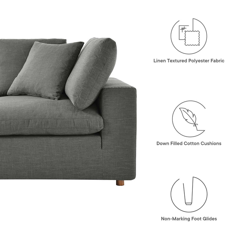 Liberty Down Filled Overstuffed 5-Piece Armless Sectional Sofa