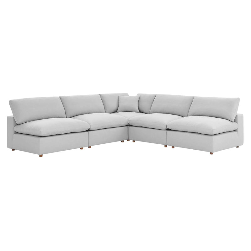 Liberty Down Filled Overstuffed 5-Piece Armless Sectional Sofa