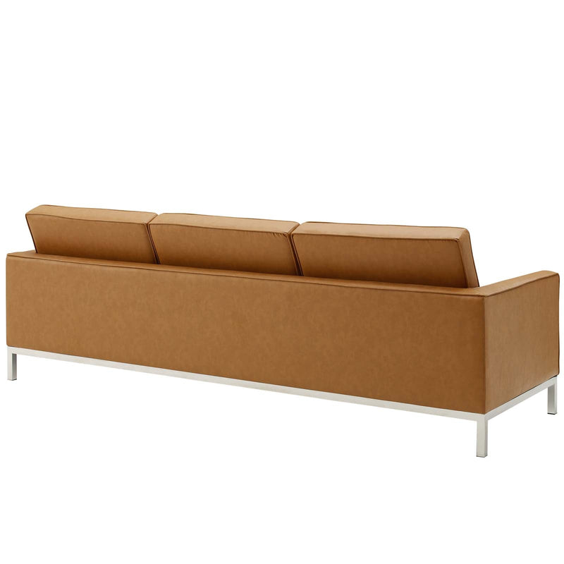 Granger Tufted Upholstered Faux Leather Sofa