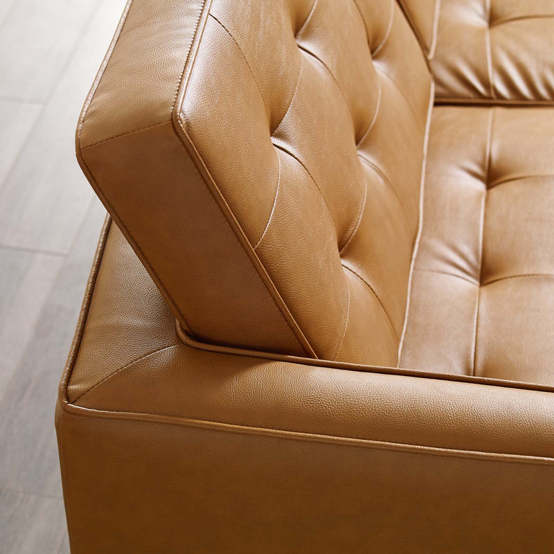 Granger Tufted Upholstered Faux Leather Sofa