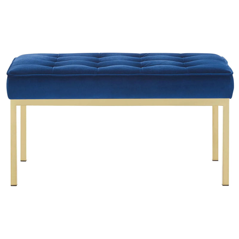 Granger Gold Stainless Steel Leg Medium Performance Velvet Bench