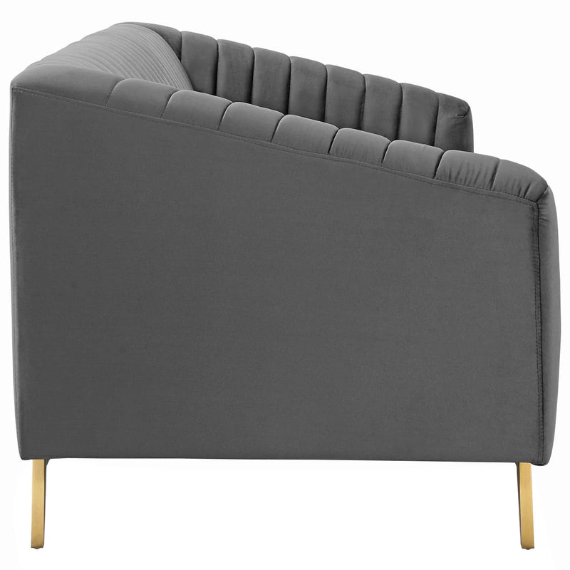 Emmanuel Vertical Channel Tufted Performance Velvet Sofa