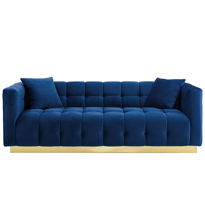 Darian Biscuit Tufted Performance Velvet Sofa