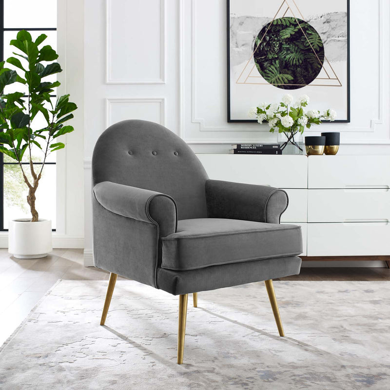 Dominik Tufted Button Accent Performance Velvet Armchair