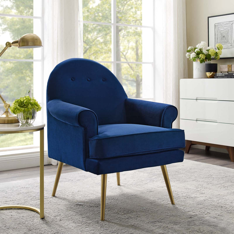 Dominik Tufted Button Accent Performance Velvet Armchair