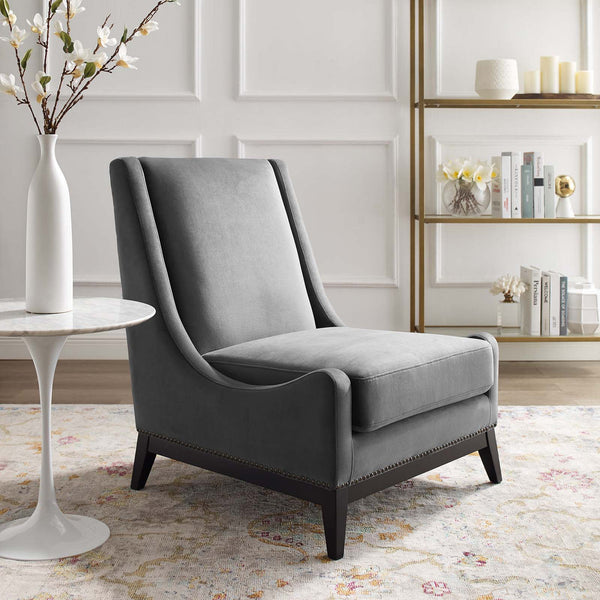 Greyson Accent Upholstered Performance Velvet Lounge Chair