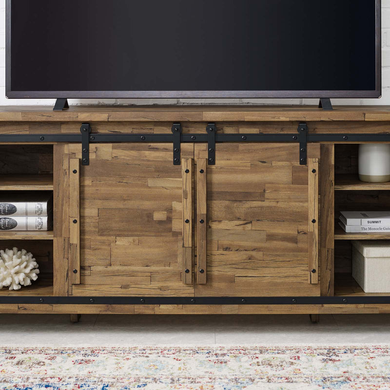 Khalil 71" Rustic Sliding Door TV Stand