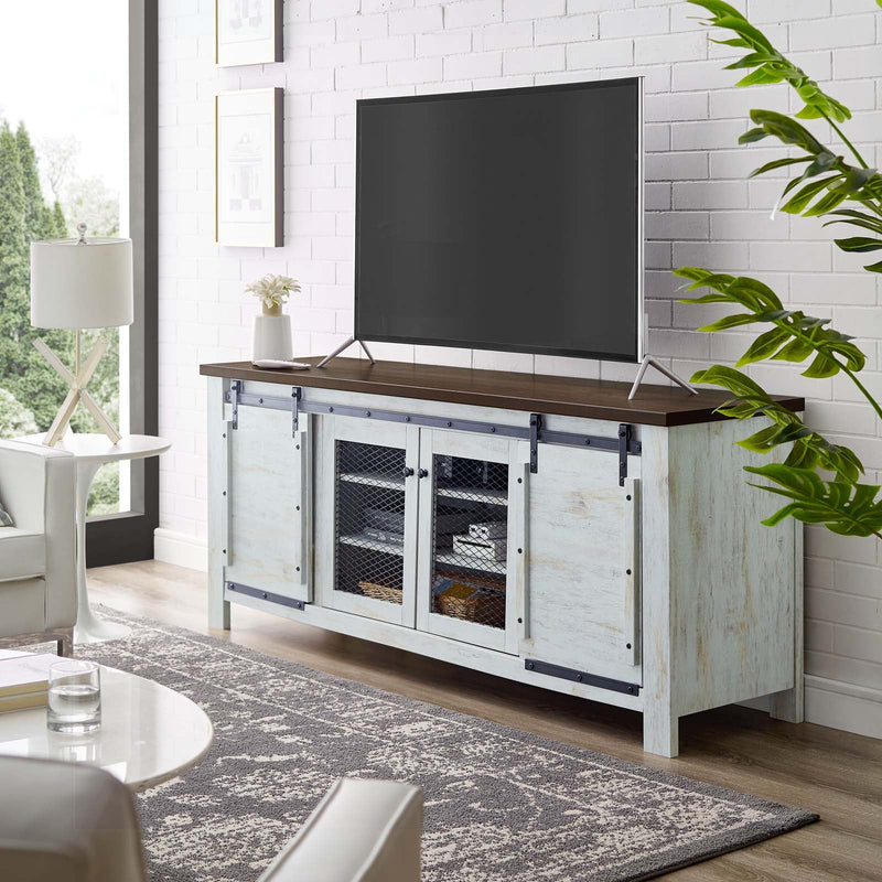 Isaiah 71" Rustic Sliding Door TV Stand