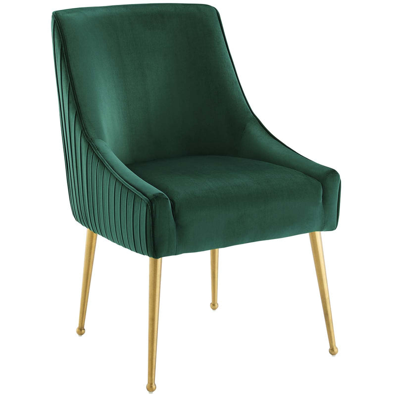 Avery Pleated Back Upholstered Performance Velvet Dining Chair