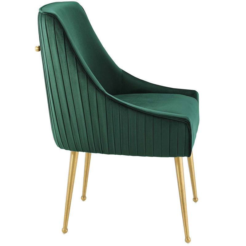 Avery Pleated Back Upholstered Performance Velvet Dining Chair