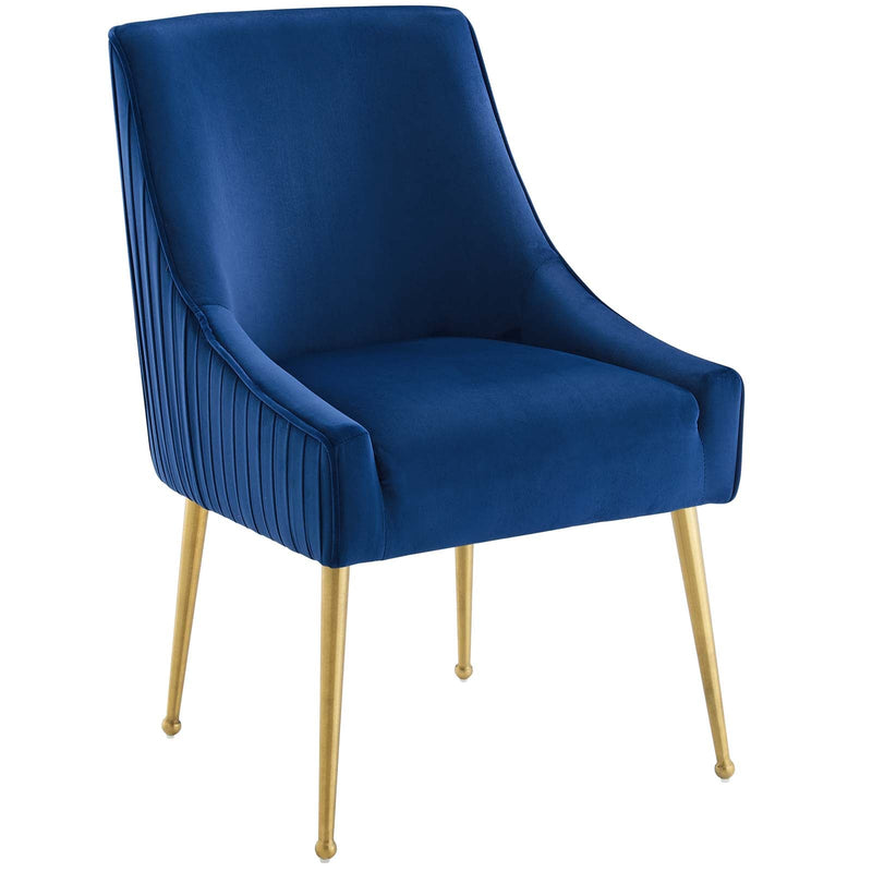 Avery Pleated Back Upholstered Performance Velvet Dining Chair