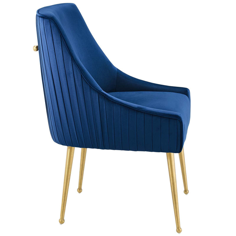 Avery Pleated Back Upholstered Performance Velvet Dining Chair