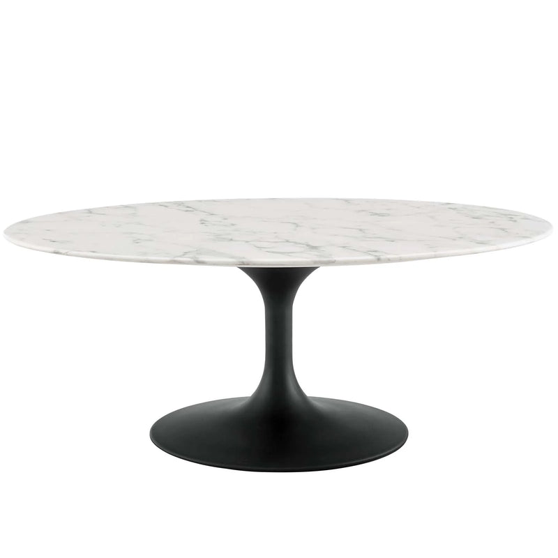 Justin Oval-Shaped Artificial Marble Coffee Table