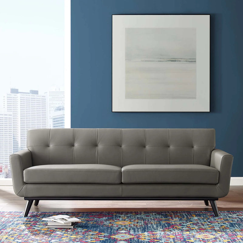 Leif Top-Grain Leather Living Room Lounge Sofa