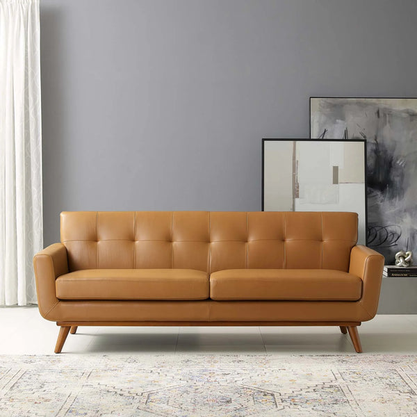 Leif Top-Grain Leather Living Room Lounge Sofa