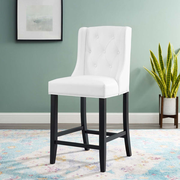 Jamie Tufted Button Faux Leather Counter Stool