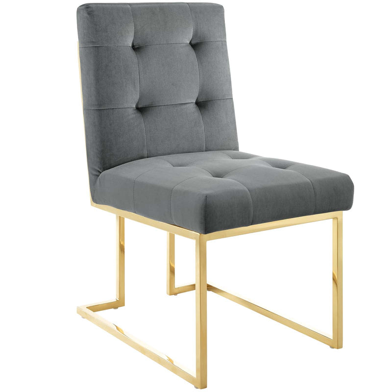 Joseph Gold Stainless Steel Performance Velvet Dining Chair