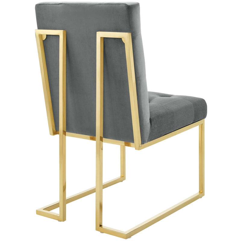 Joseph Gold Stainless Steel Performance Velvet Dining Chair