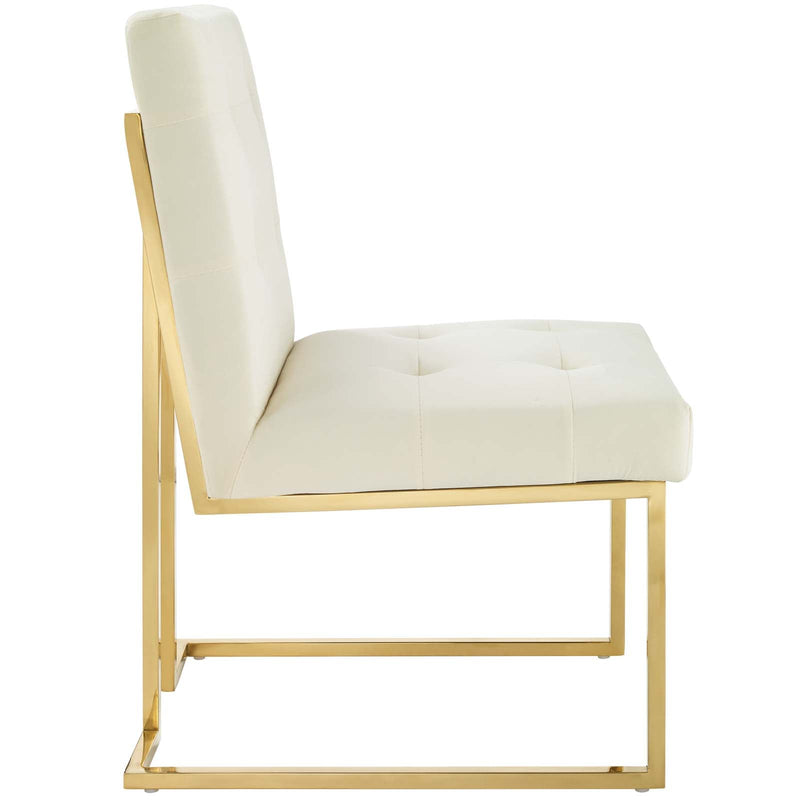 Joseph Gold Stainless Steel Performance Velvet Dining Chair