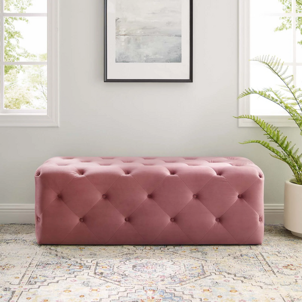 Anakin 48" Tufted Button Entryway Performance Velvet Bench