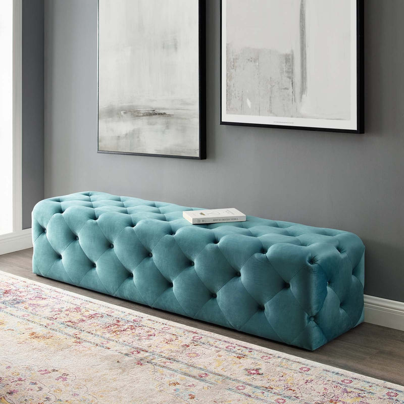 Anakin 72" Tufted Button Entryway Performance Velvet Bench