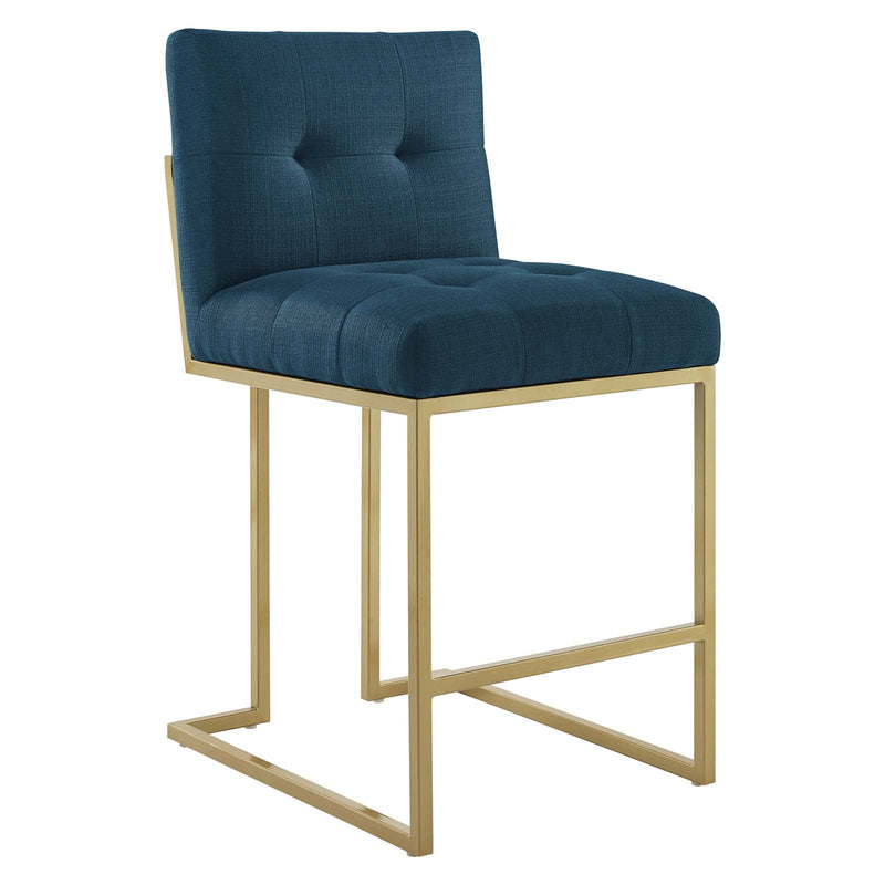 Dean Gold Stainless Steel Upholstered Fabric Counter Stool