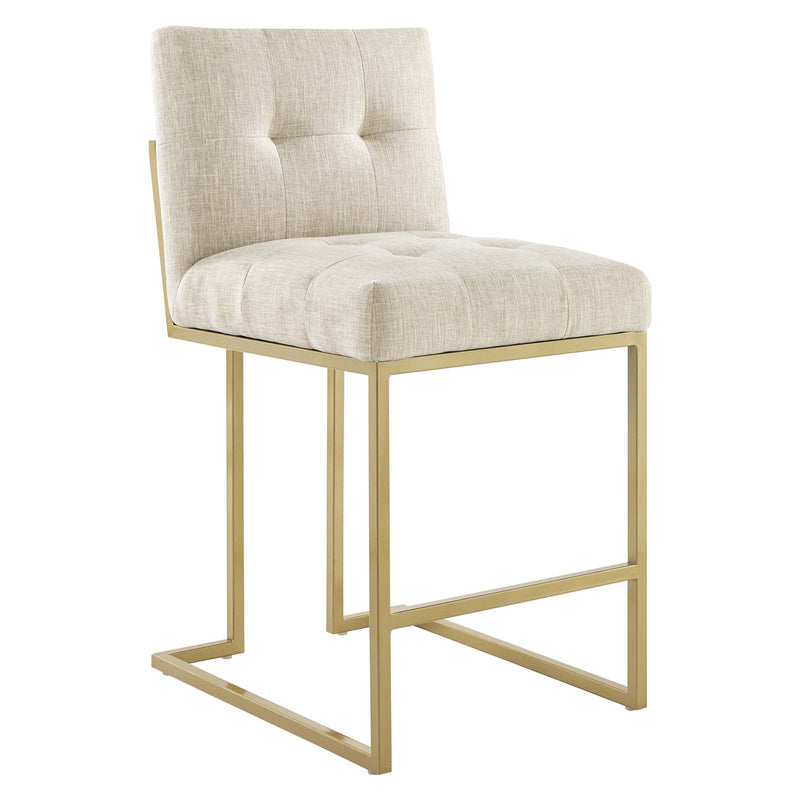 Dean Gold Stainless Steel Upholstered Fabric Counter Stool