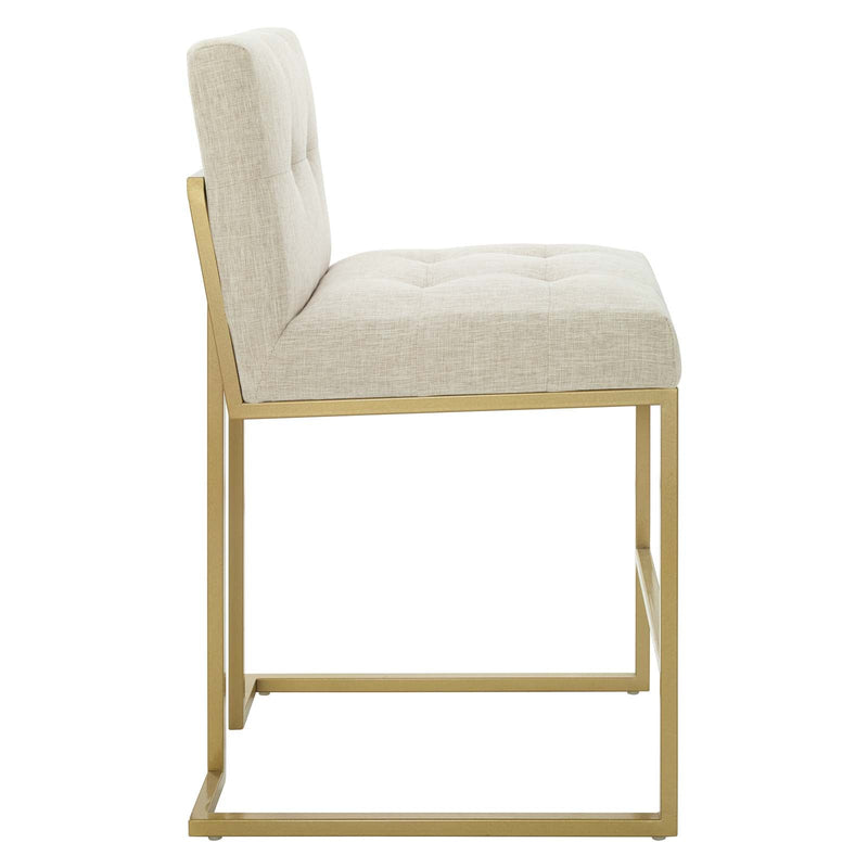 Dean Gold Stainless Steel Upholstered Fabric Counter Stool