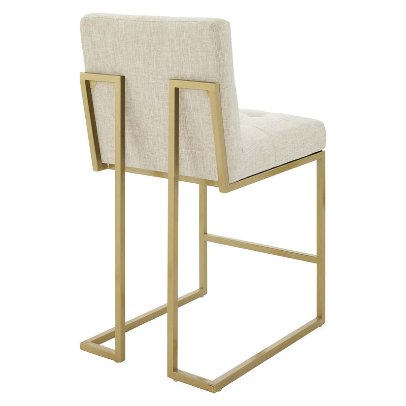 Dean Gold Stainless Steel Upholstered Fabric Counter Stool