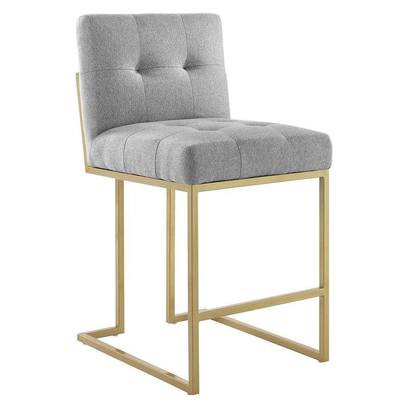 Dean Gold Stainless Steel Upholstered Fabric Counter Stool