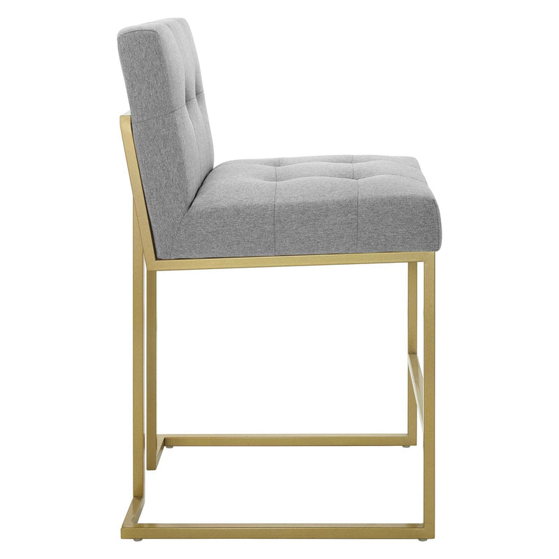 Dean Gold Stainless Steel Upholstered Fabric Counter Stool