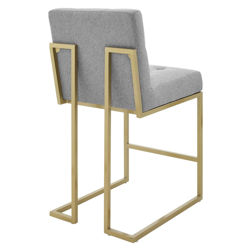 Dean Gold Stainless Steel Upholstered Fabric Counter Stool