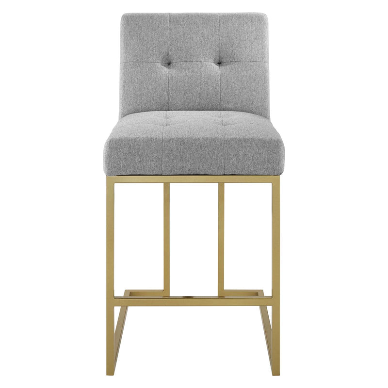 Dean Gold Stainless Steel Upholstered Fabric Counter Stool