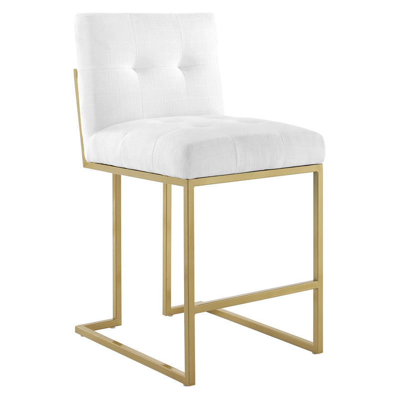 Dean Gold Stainless Steel Upholstered Fabric Counter Stool