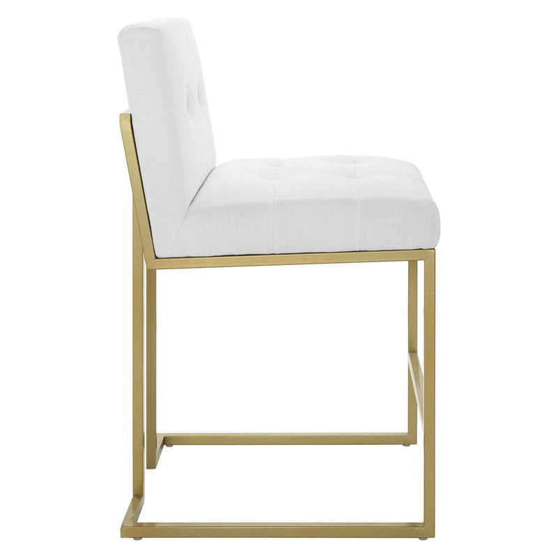 Dean Gold Stainless Steel Upholstered Fabric Counter Stool