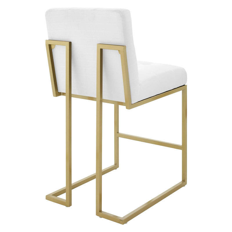 Dean Gold Stainless Steel Upholstered Fabric Counter Stool