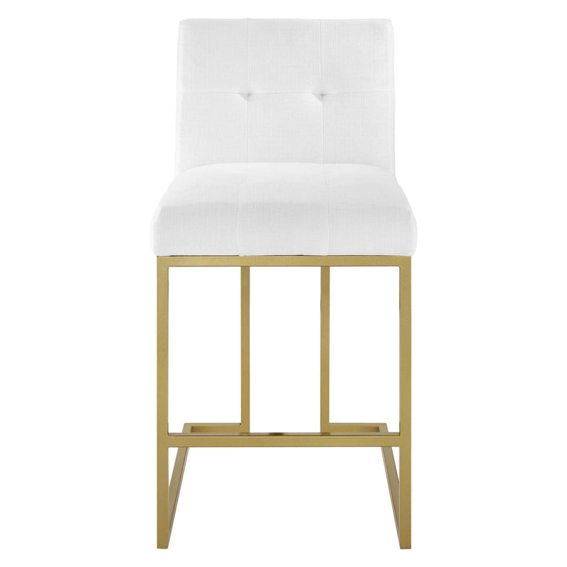 Dean Gold Stainless Steel Upholstered Fabric Counter Stool