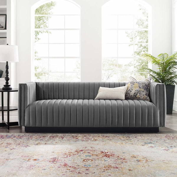 Legacy Channel Tufted Velvet Sofa