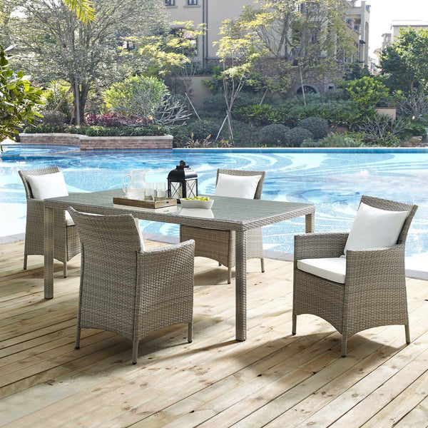 Lilianna 5 Piece Outdoor Patio Wicker Rattan Dining Set