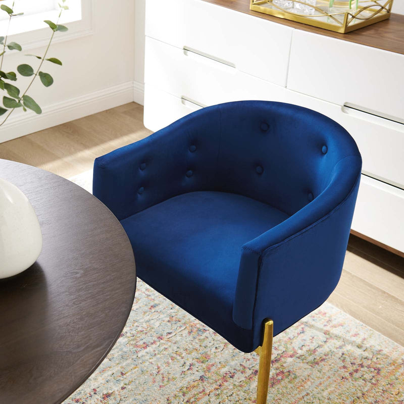 Royce Tufted Performance Velvet Accent Chair